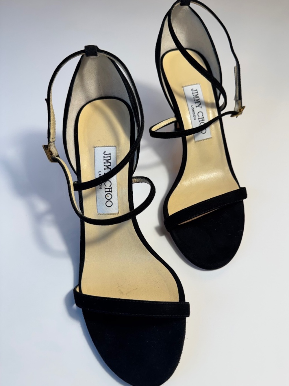 Jimmy Choo Black Suede Ankle Strap Heels